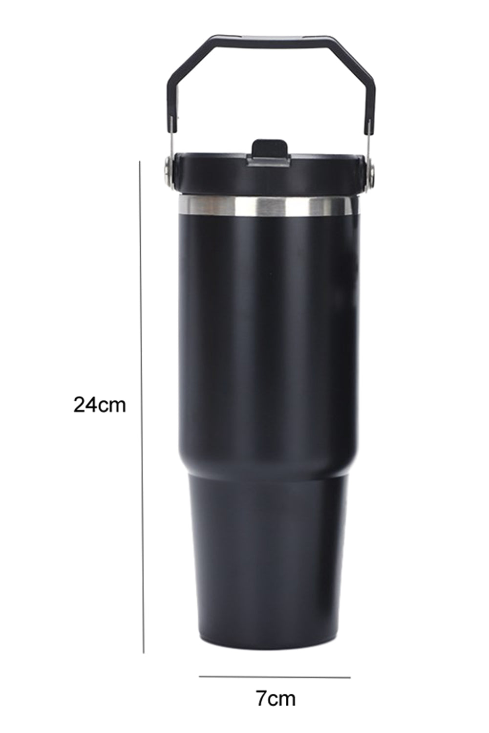 Black 304 Stainless Steel Double Insulated Tumbler with Straw