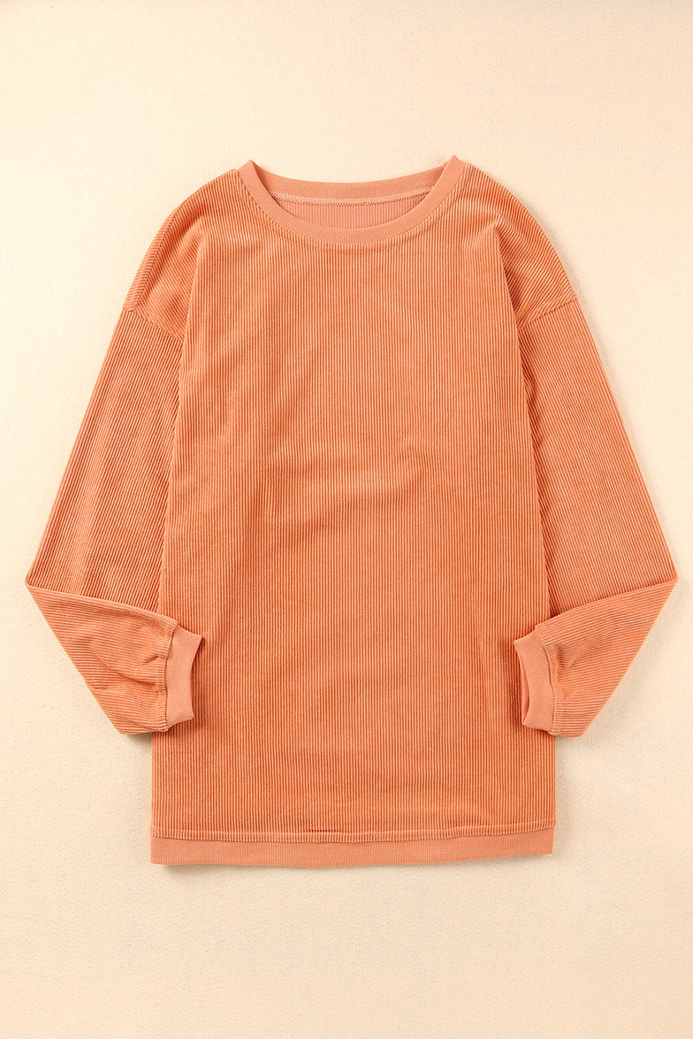 Orange Jolene Letter Print Ribbed Oversized Sweatshirt