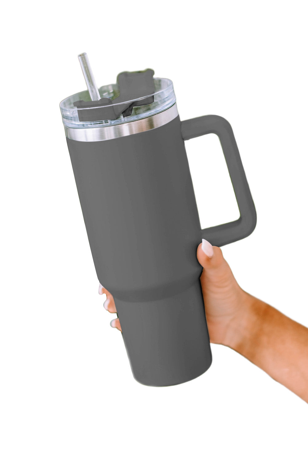 Light Blue 304 Stainless Steel Double Insulated Tumbler Mug with Straw