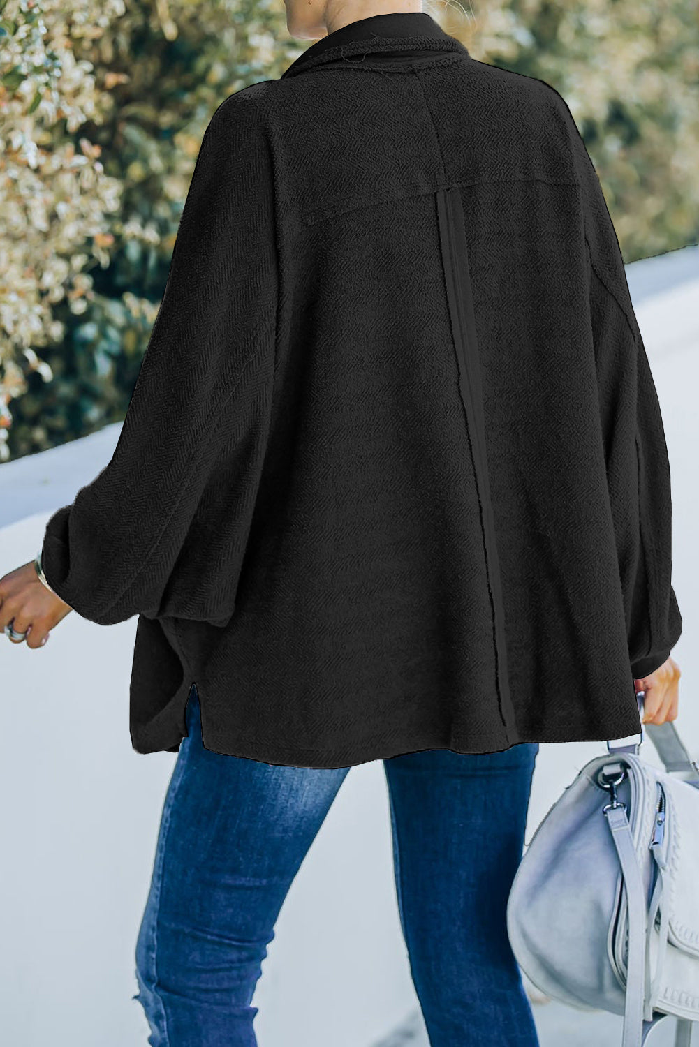 Blackish Green Plus Size Long Sleeve Flap Pocket Henley Top