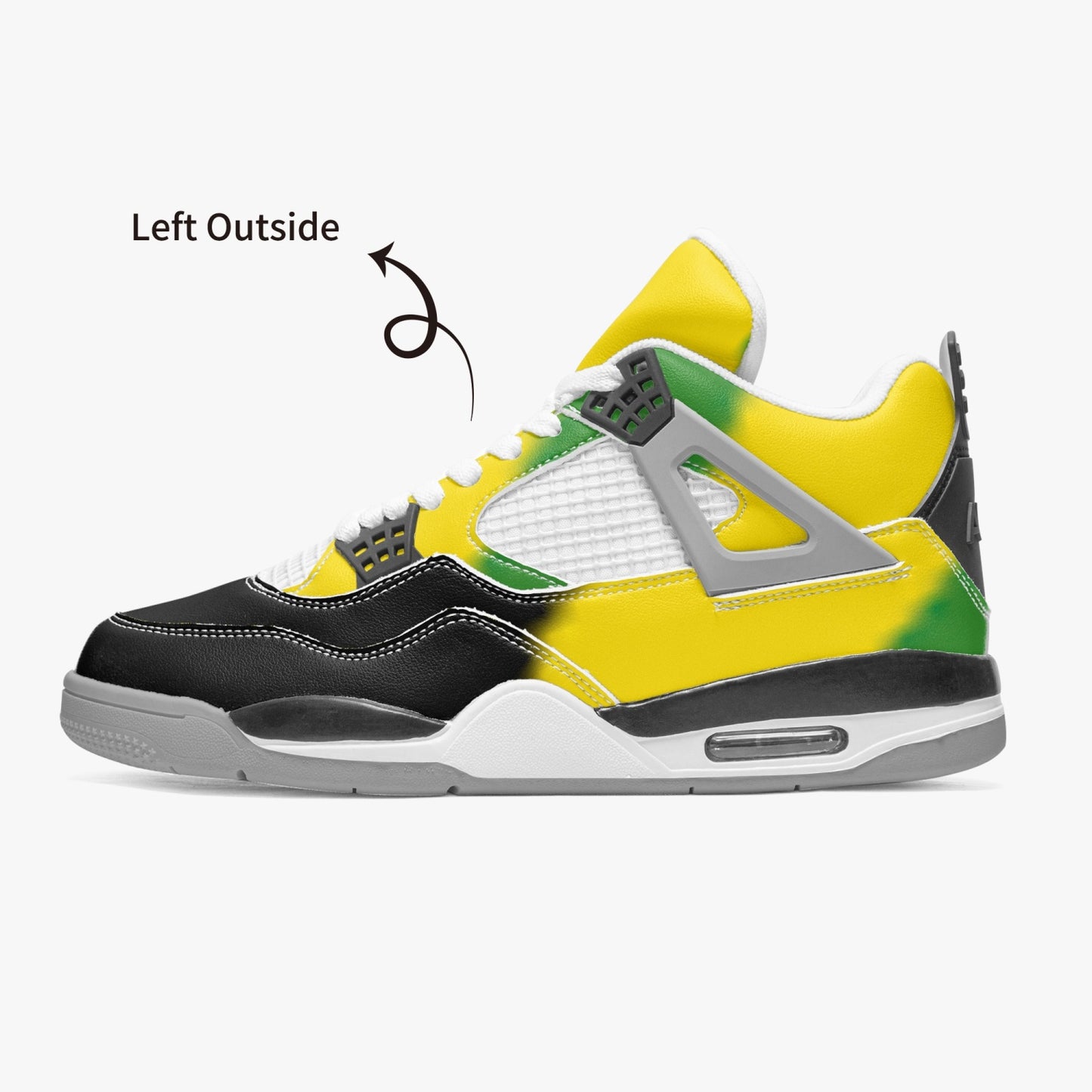 699. Rachvid Jamaican AJ4 Basketball Sneakers -Grey Sole