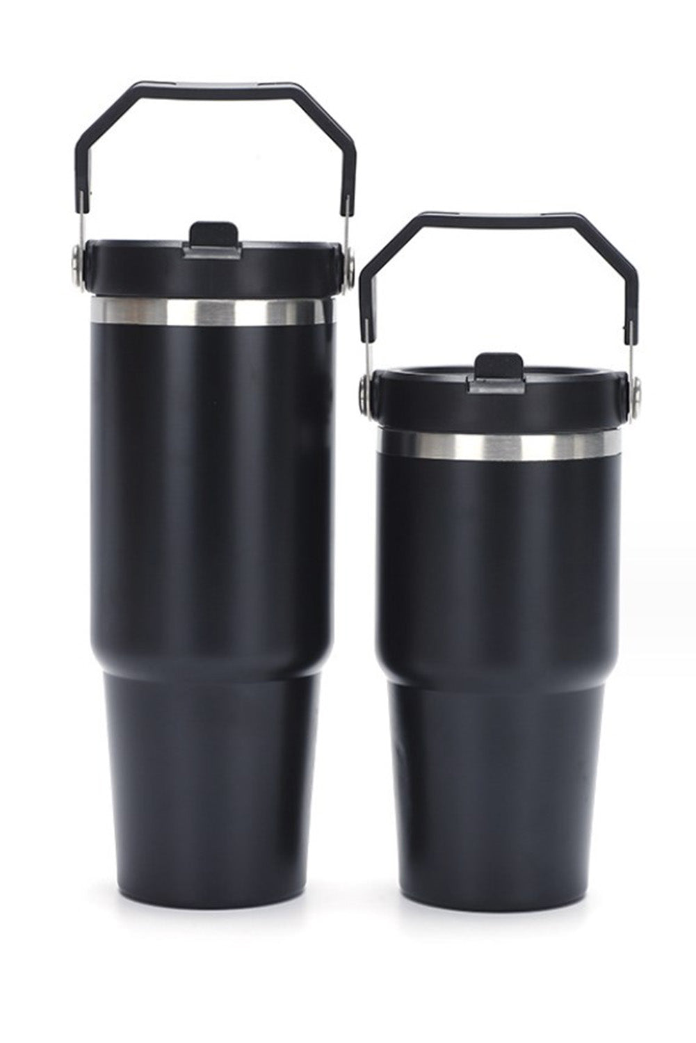 Black 304 Stainless Steel Double Insulated Tumbler with Straw