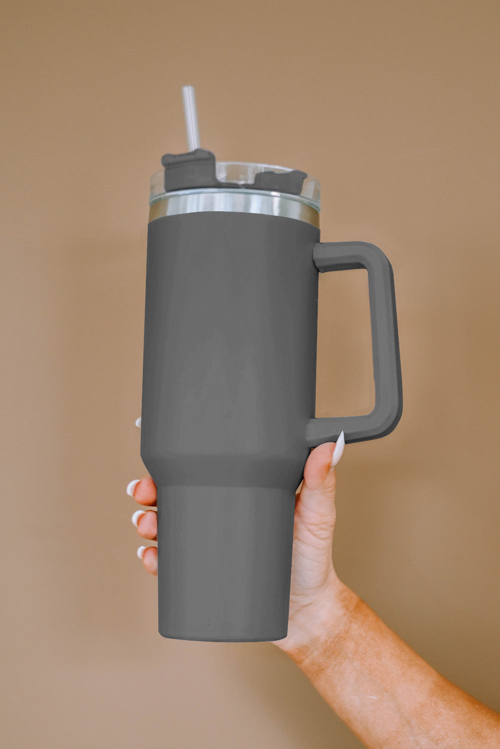 Light Blue 304 Stainless Steel Double Insulated Tumbler Mug with Straw