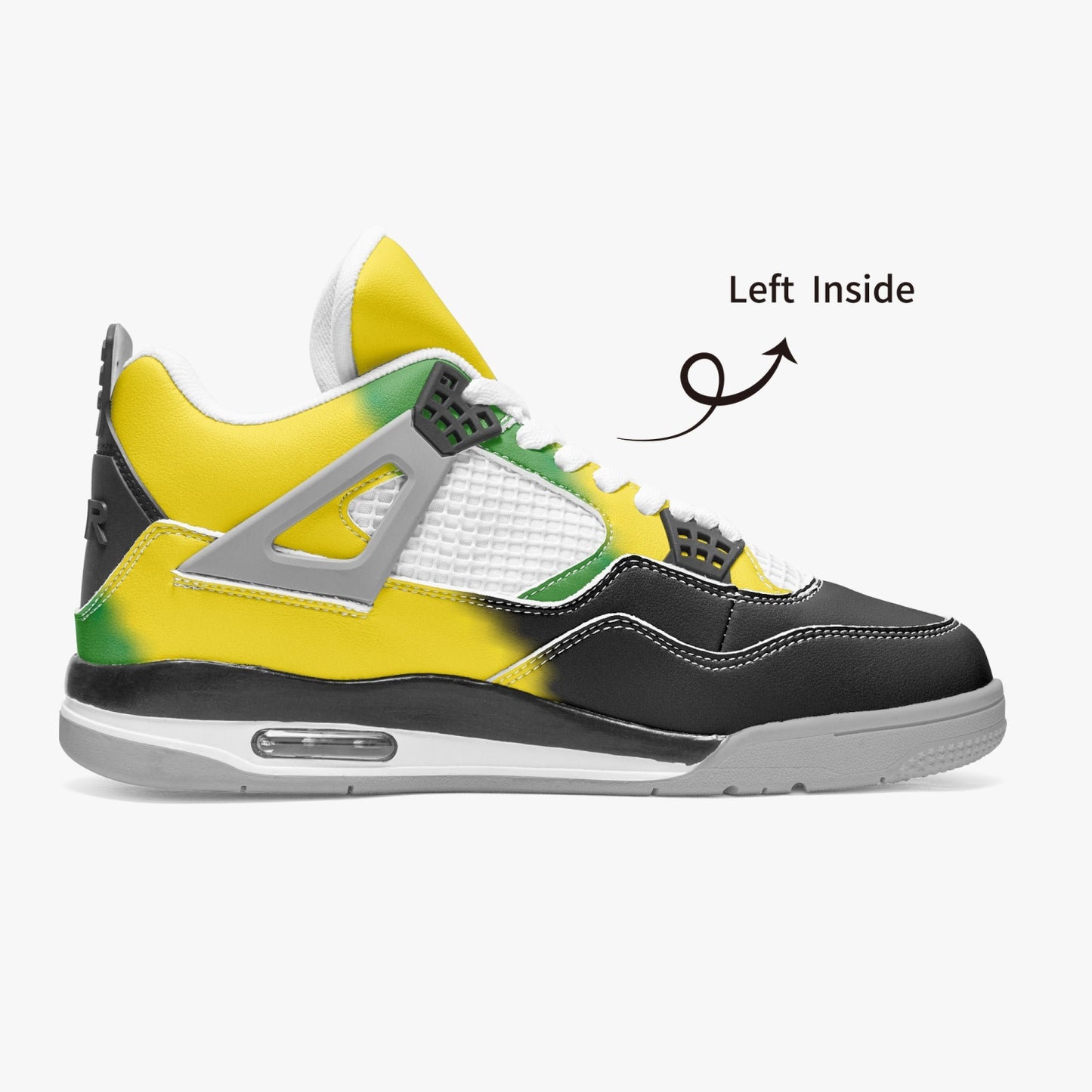 699. Rachvid Jamaican AJ4 Basketball Sneakers -Grey Sole