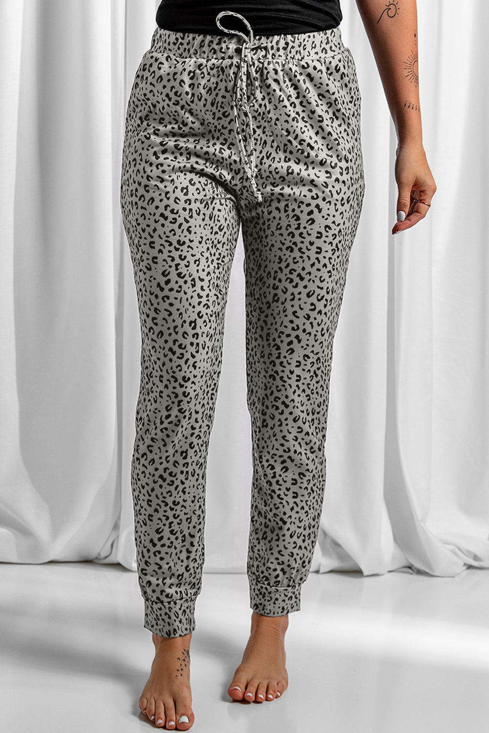 Leopard Pocket Breezy Drawstring Joggers