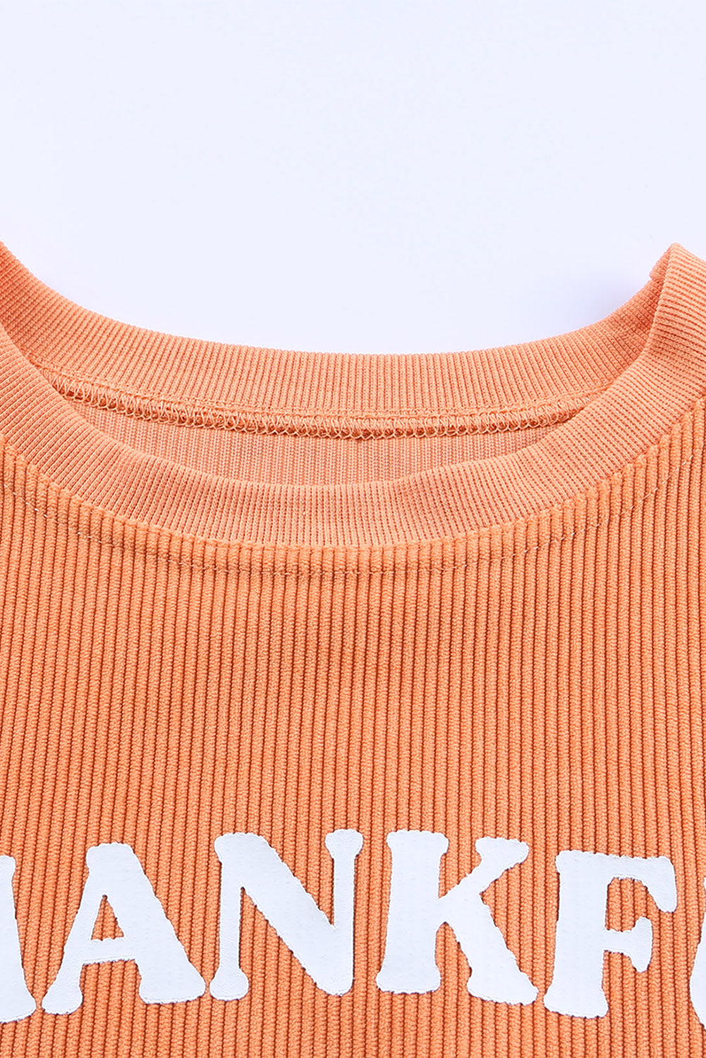 Orange Jolene Letter Print Ribbed Oversized Sweatshirt