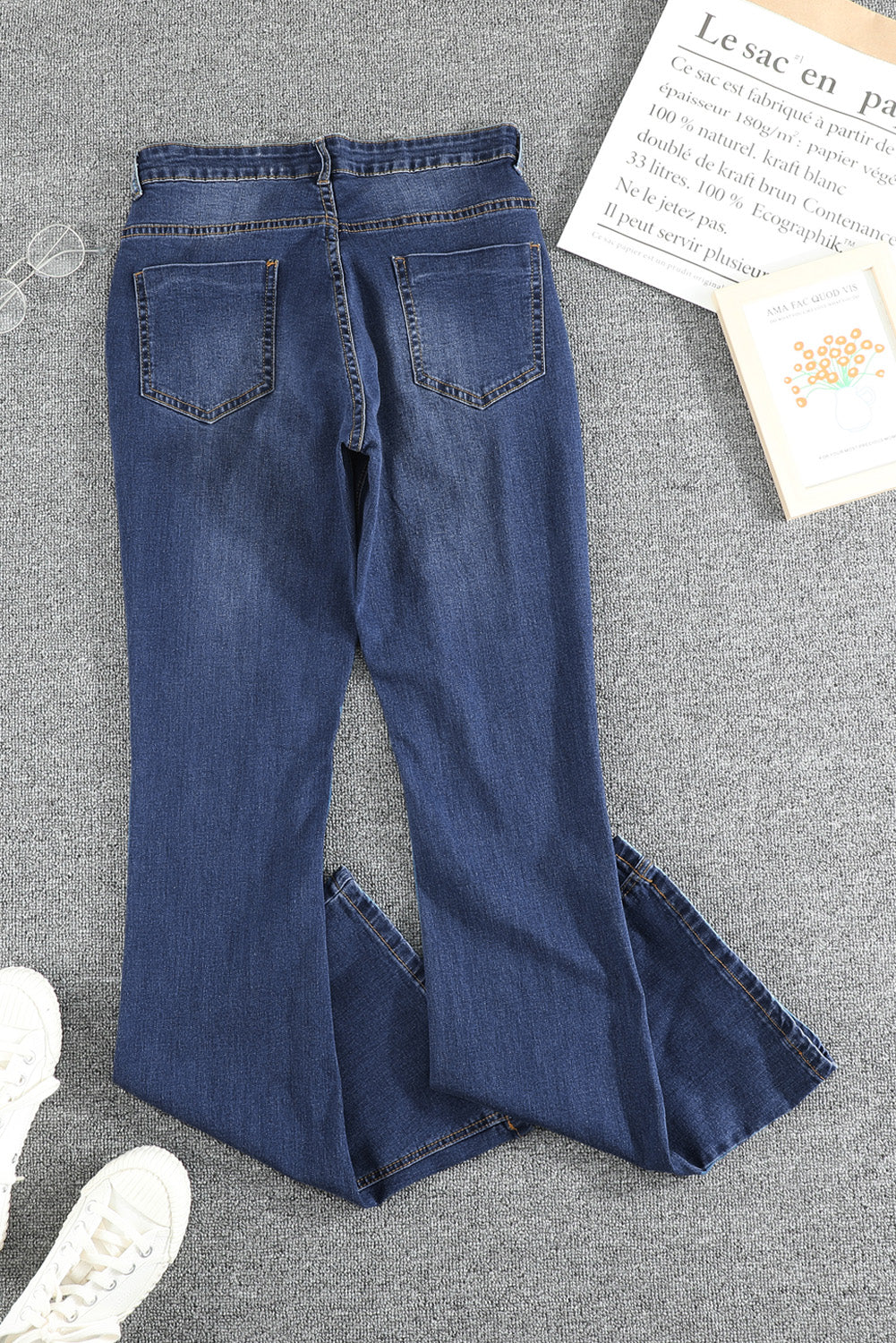 Vintage Washed Wide Leg Jeans