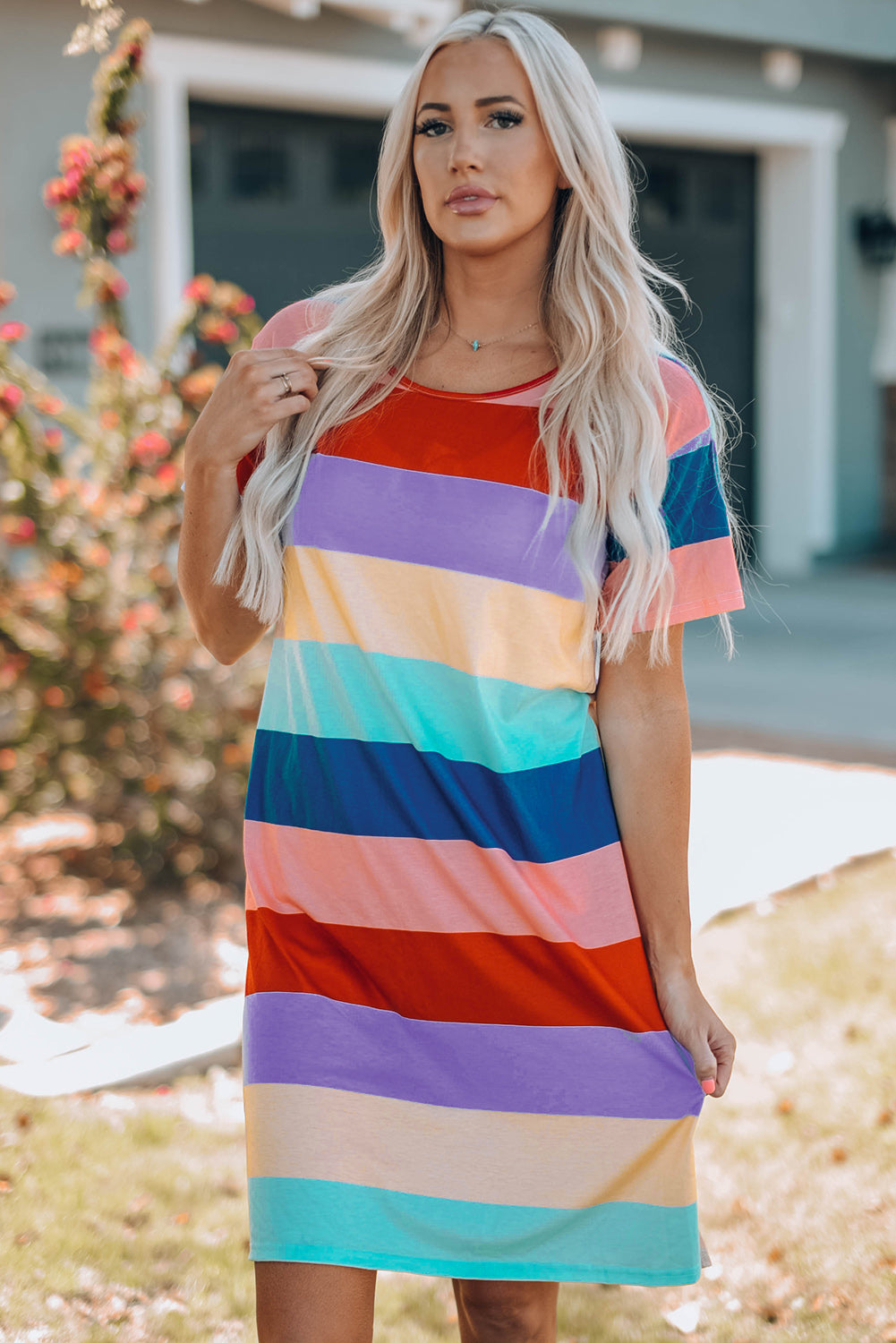 Multicolor Striped Colorblock Midi Dress Mommy & Me Dress