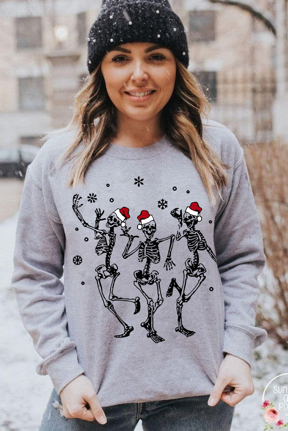 Christmas Tree Leopard Print Graphic Pullover Sweatshirt