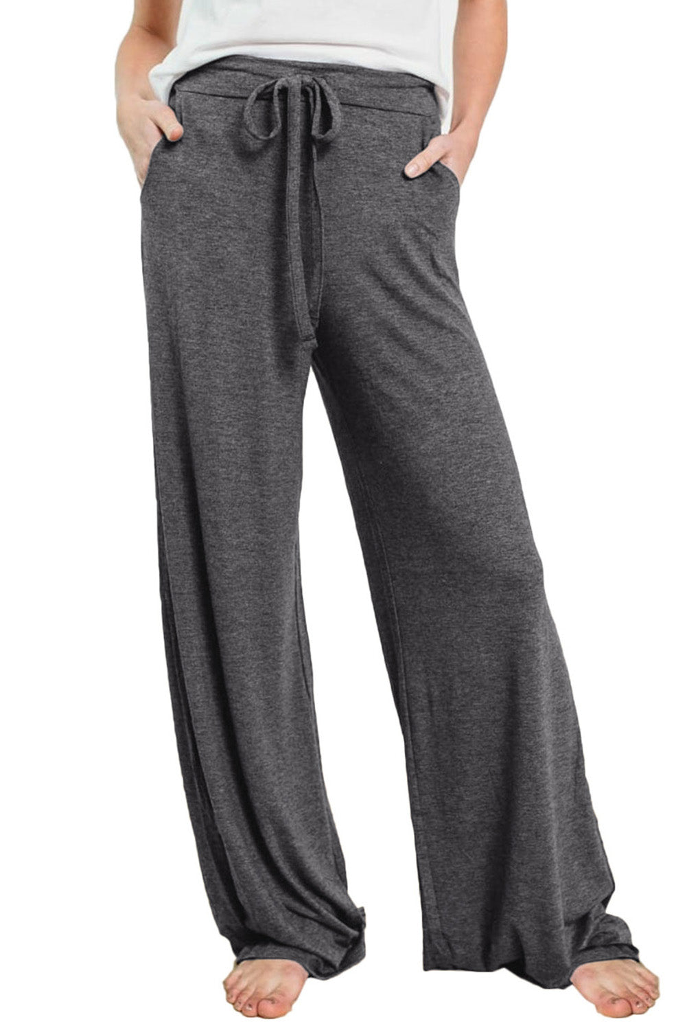 Wide Leg Drawstring Loungewear Pants