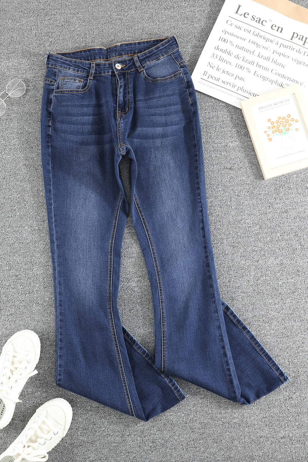 Vintage Washed Wide Leg Jeans