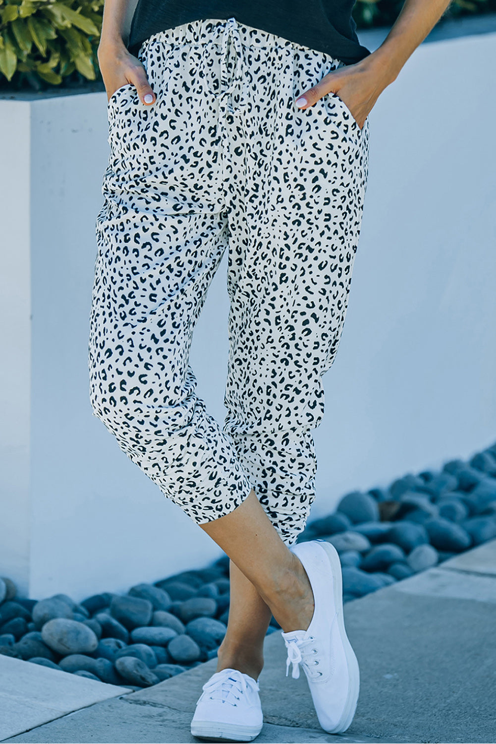 Leopard Pocket Breezy Drawstring Joggers