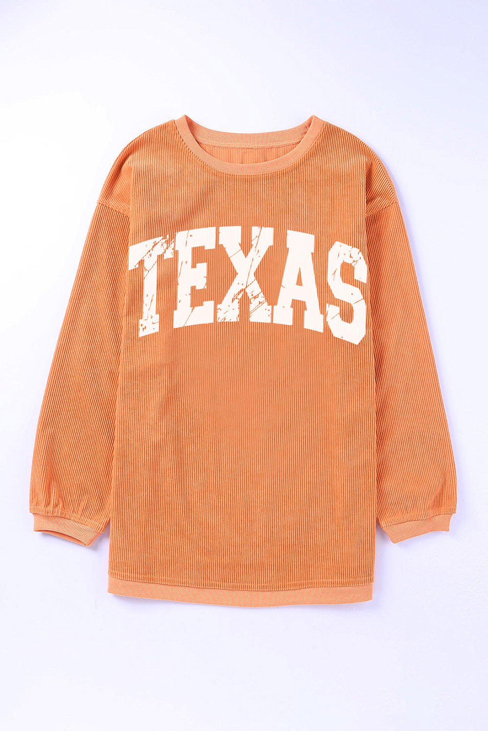 Orange Jolene Letter Print Ribbed Oversized Sweatshirt