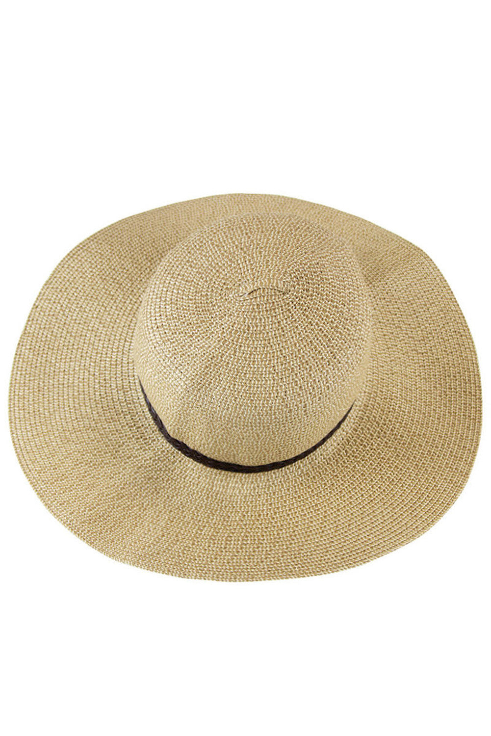 Beige Elegant Foldable Wide Brim Straw Hat