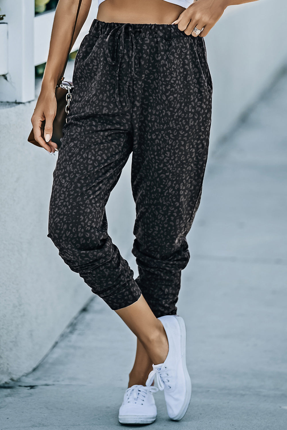 Leopard Pocket Breezy Drawstring Joggers