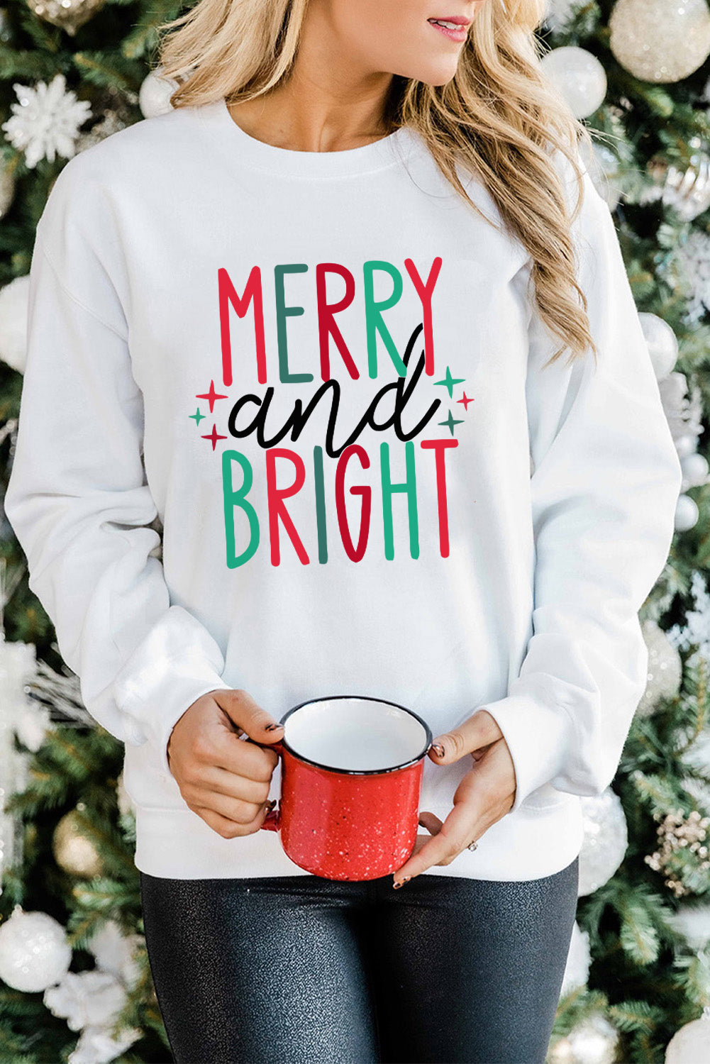 Grey Christmas Letter Print Graphic Long Sleeve Sweatshirt