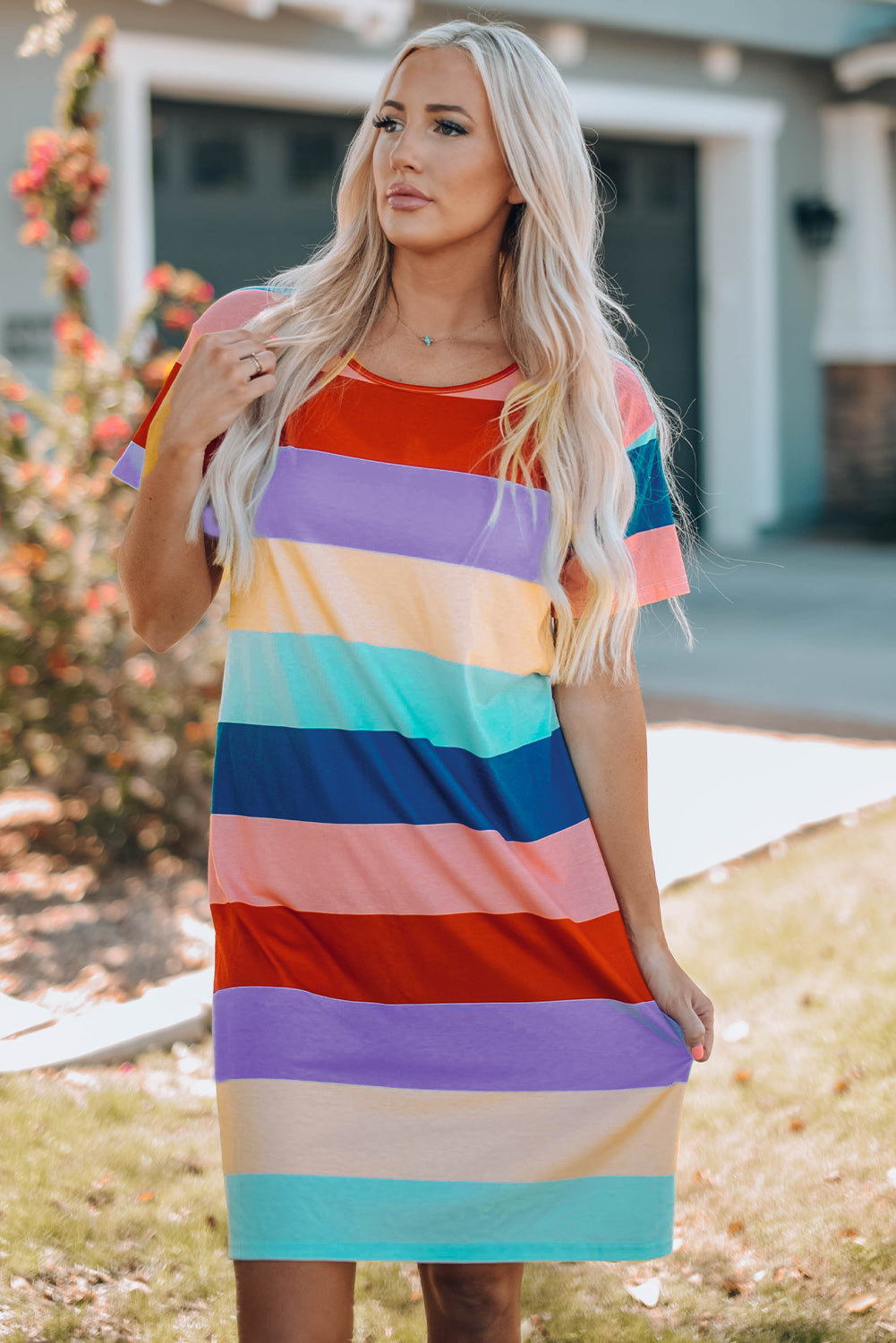 Multicolor Striped Colorblock Midi Dress Mommy & Me Dress