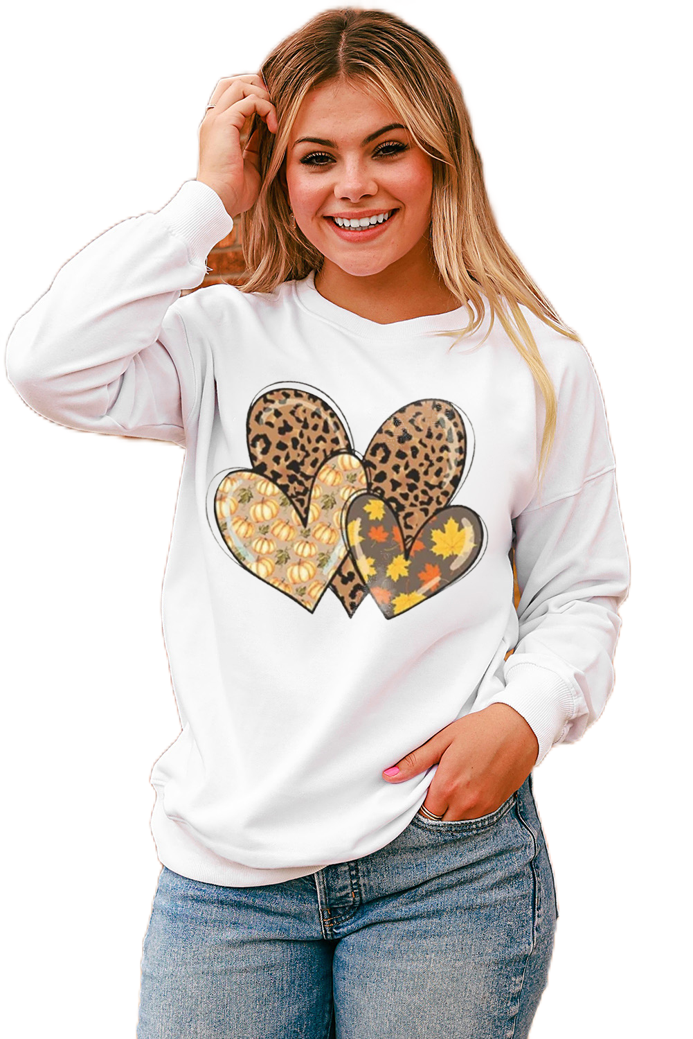 American Flag and Cheetah Print Lips Graphic Sweatshirt