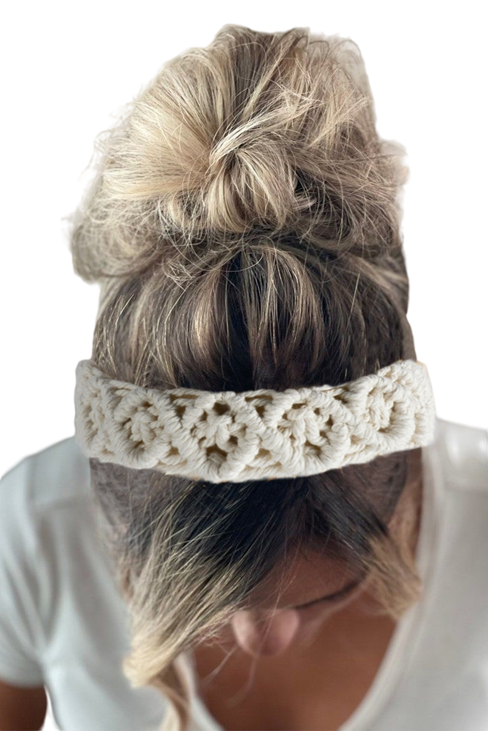 Beige Casual Braided Floral Hairband