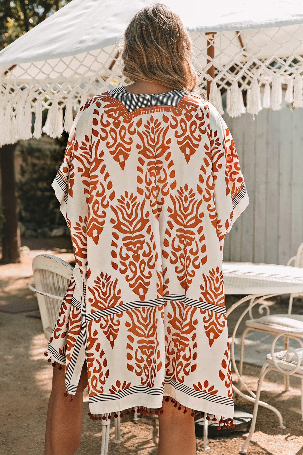 Prowess Pom Pom Kimono Cover Up