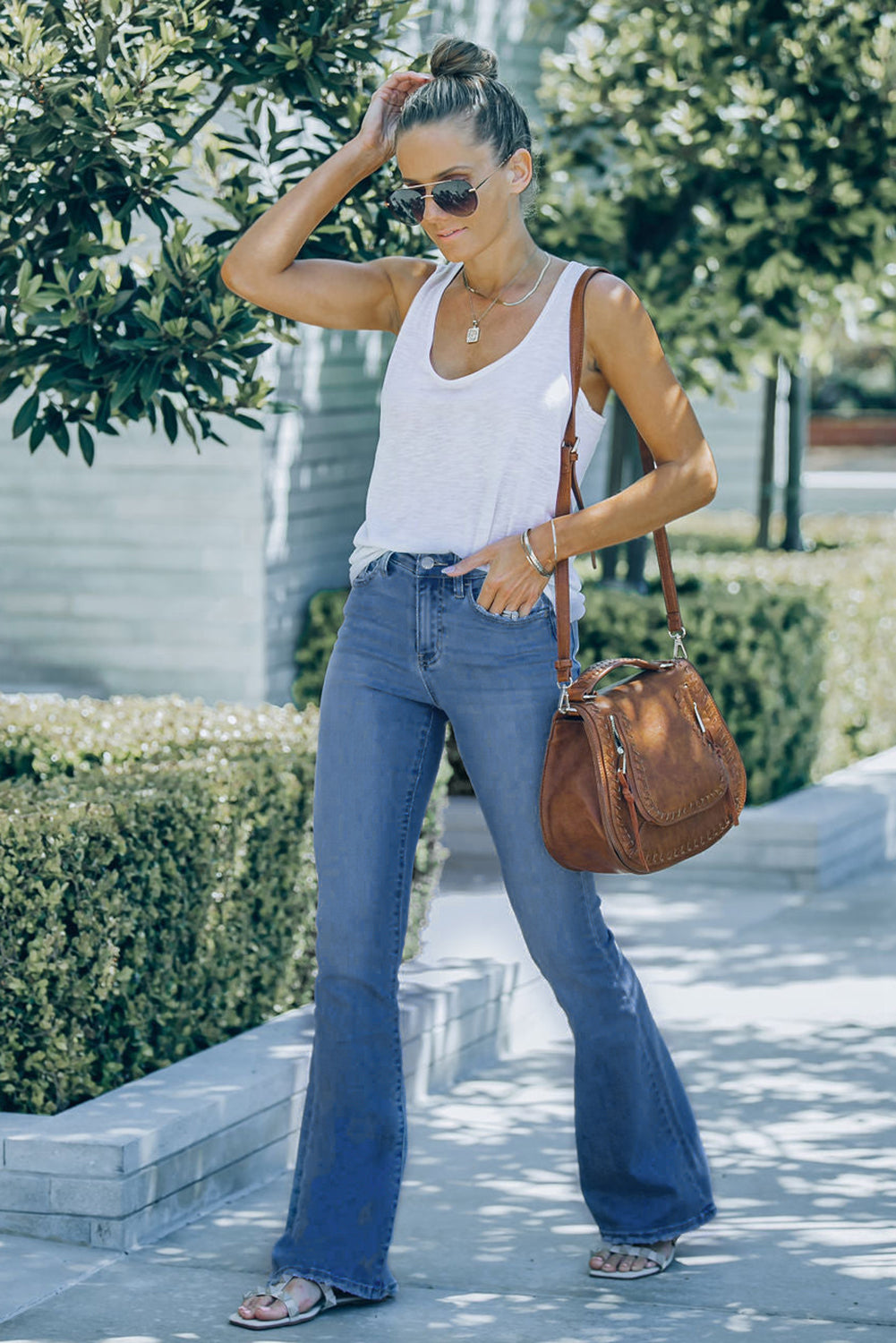 Vintage Washed Wide Leg Jeans