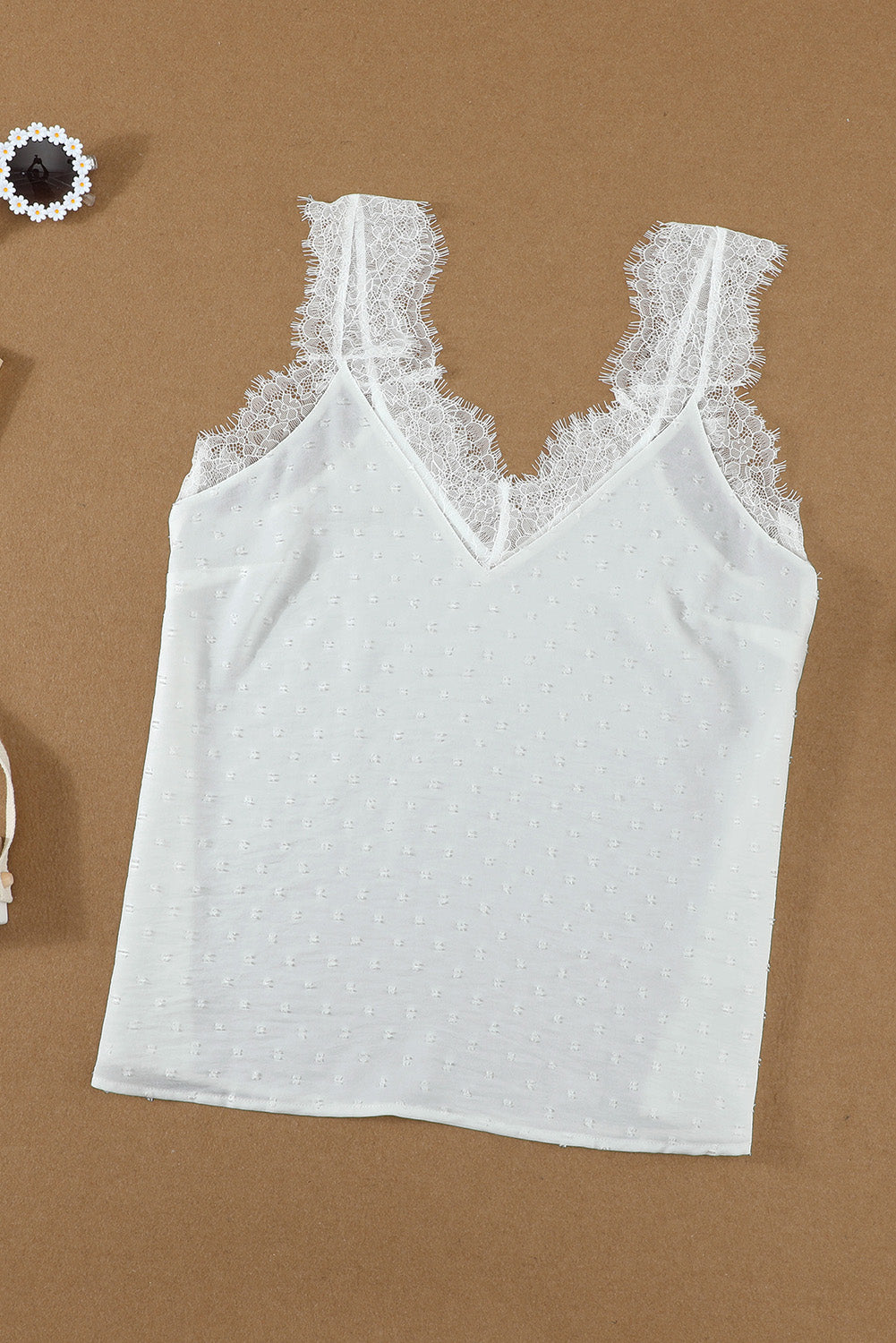 Eyelash V Neck Cami Tank Top