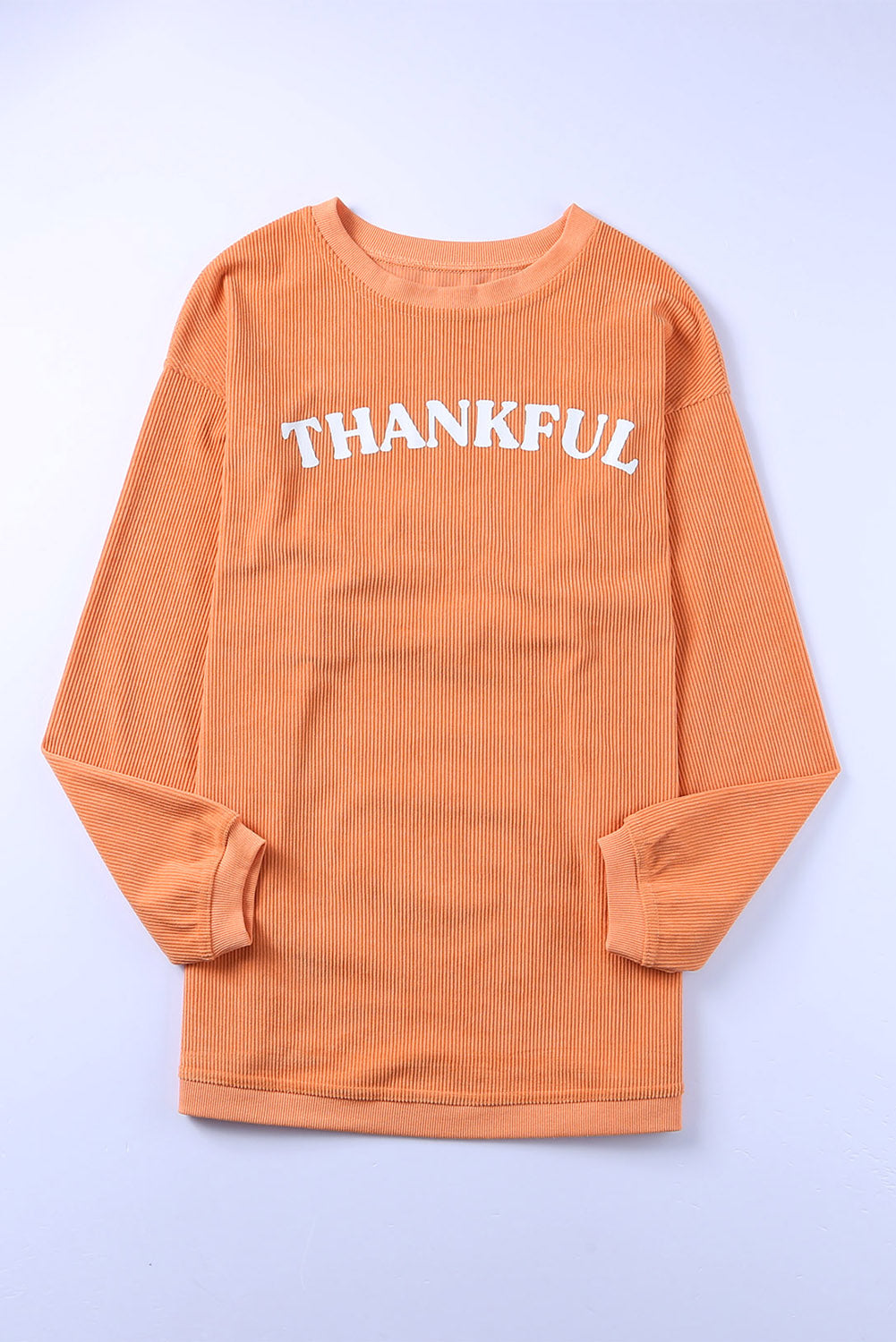 Orange Jolene Letter Print Ribbed Oversized Sweatshirt