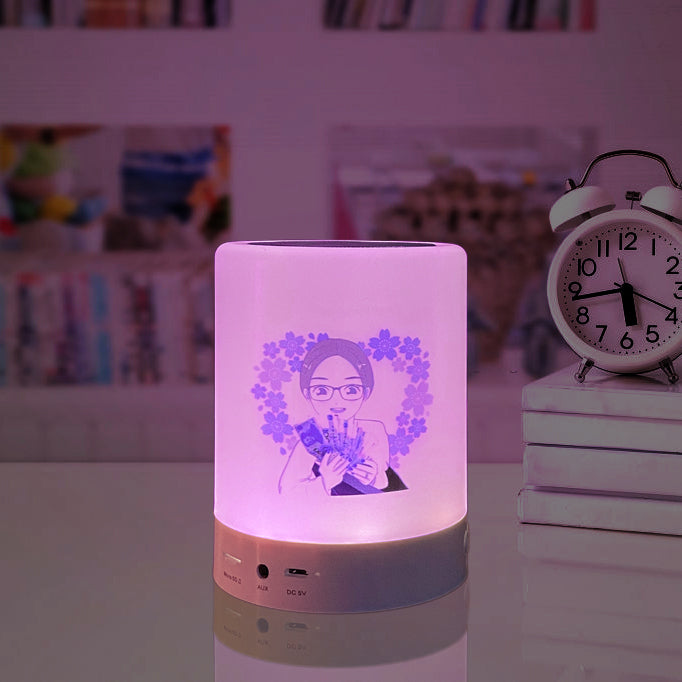 Rachvid Wears Cylindrical Bluetooth Portable Speaker Lamp LED Light