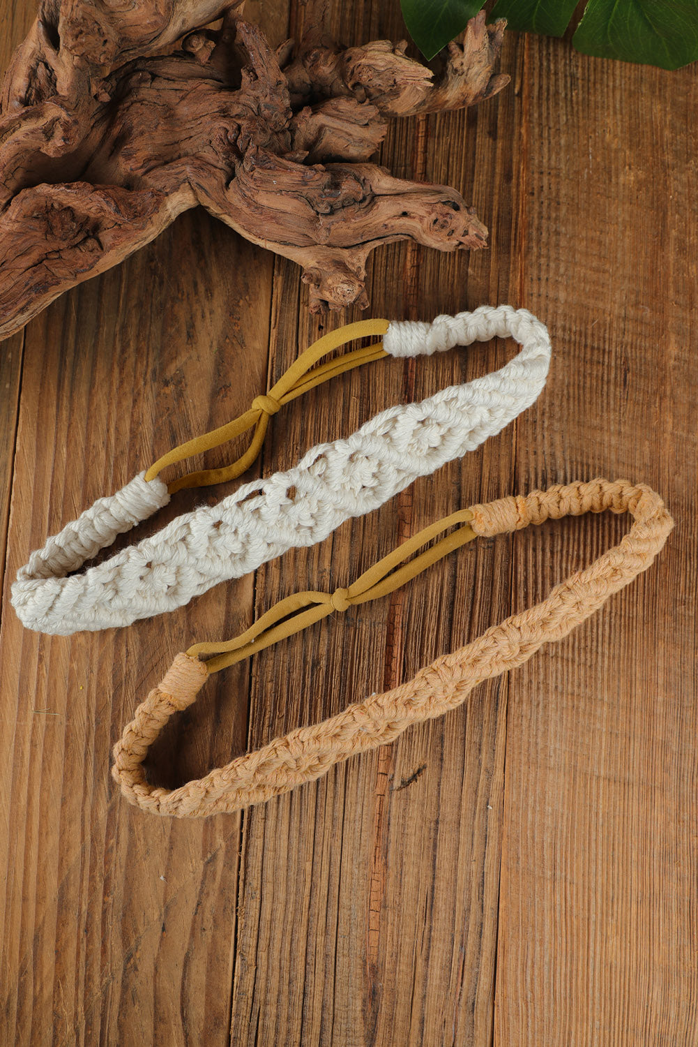 Beige Casual Braided Floral Hairband