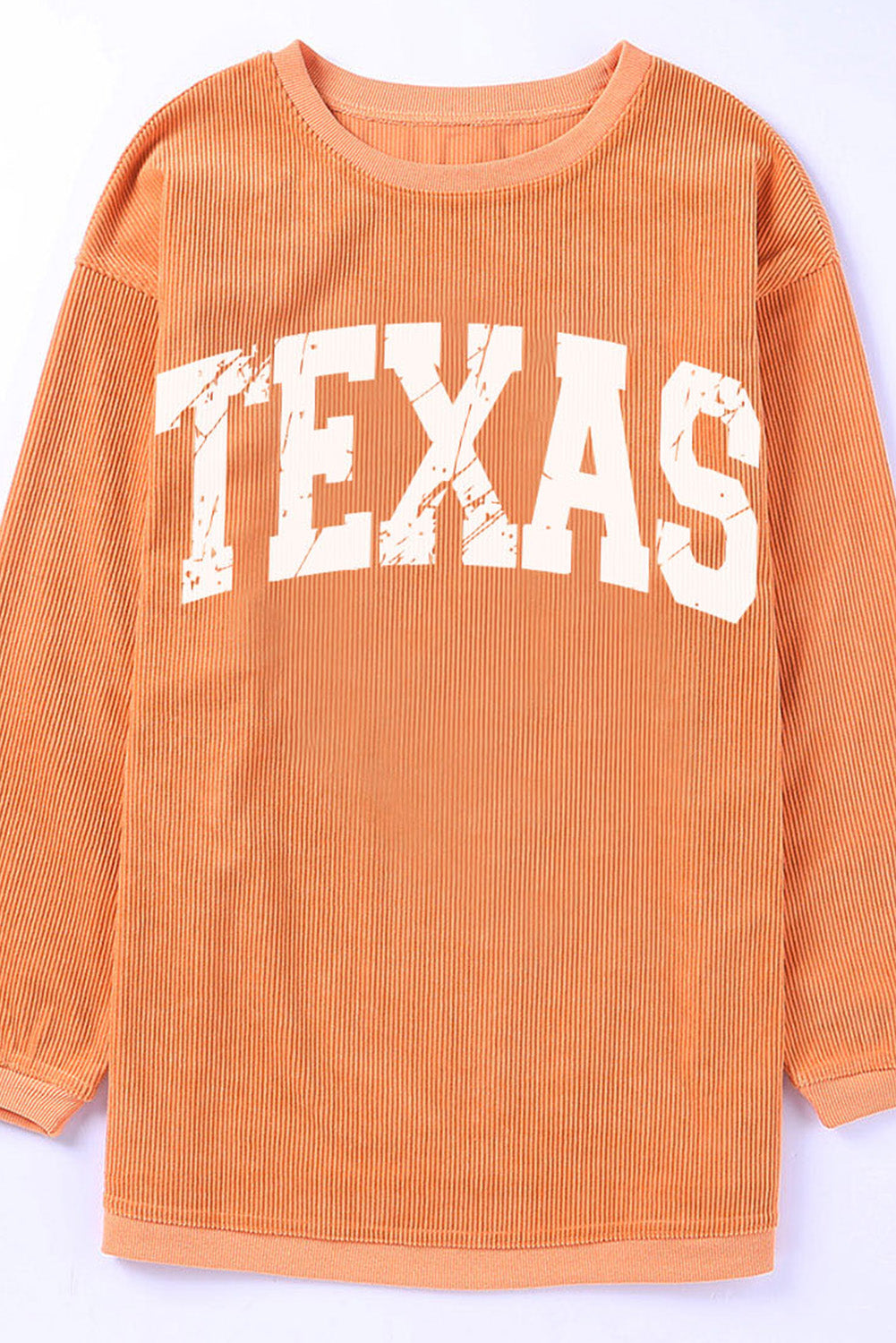 Orange Jolene Letter Print Ribbed Oversized Sweatshirt