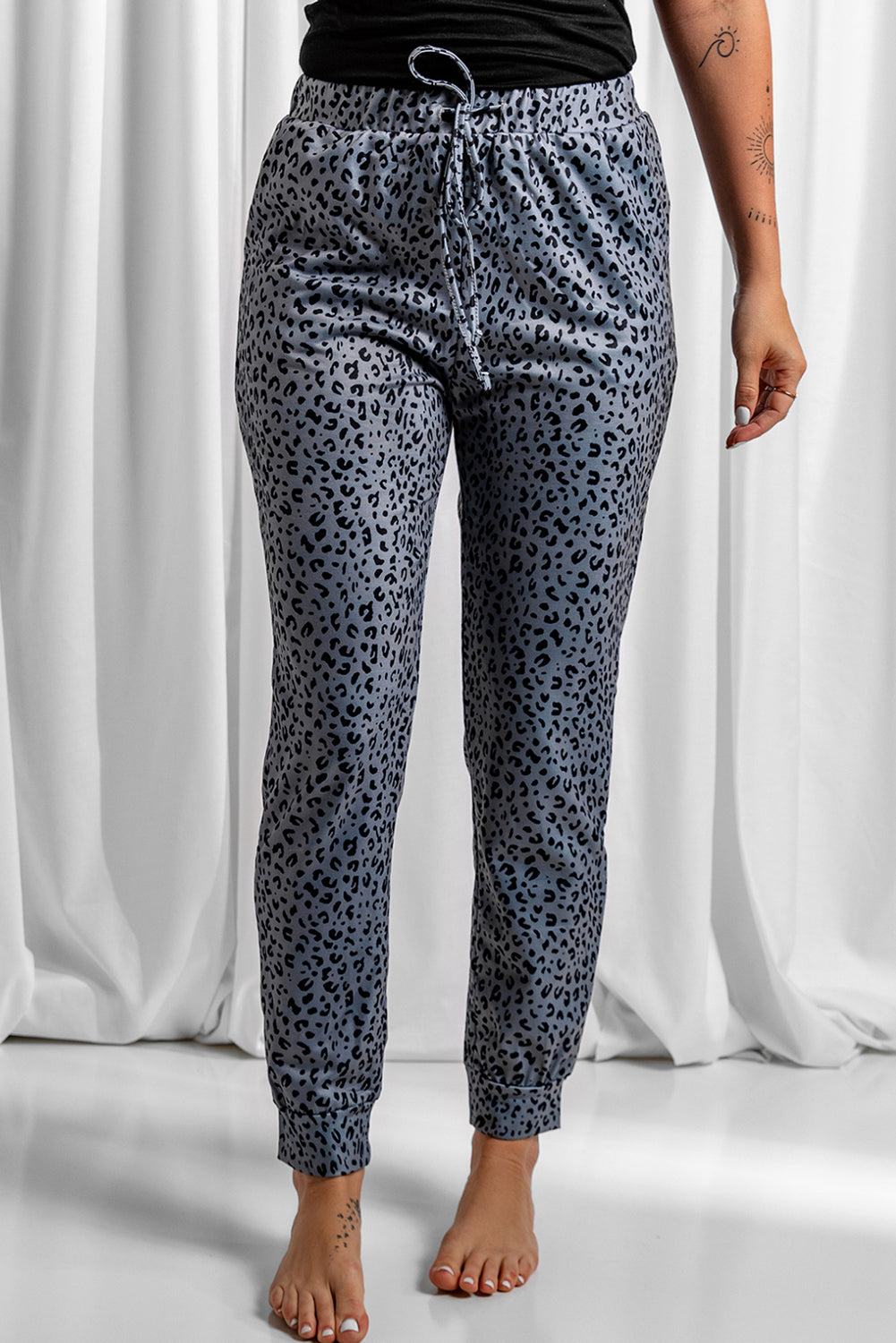 Leopard Pocket Breezy Drawstring Joggers