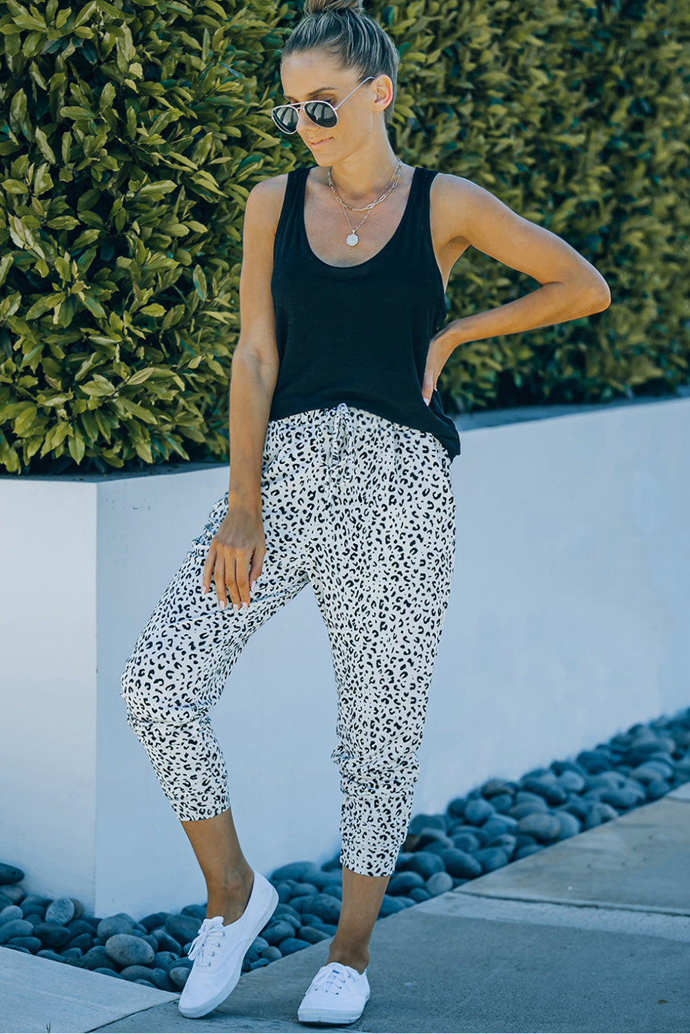 Leopard Pocket Breezy Drawstring Joggers