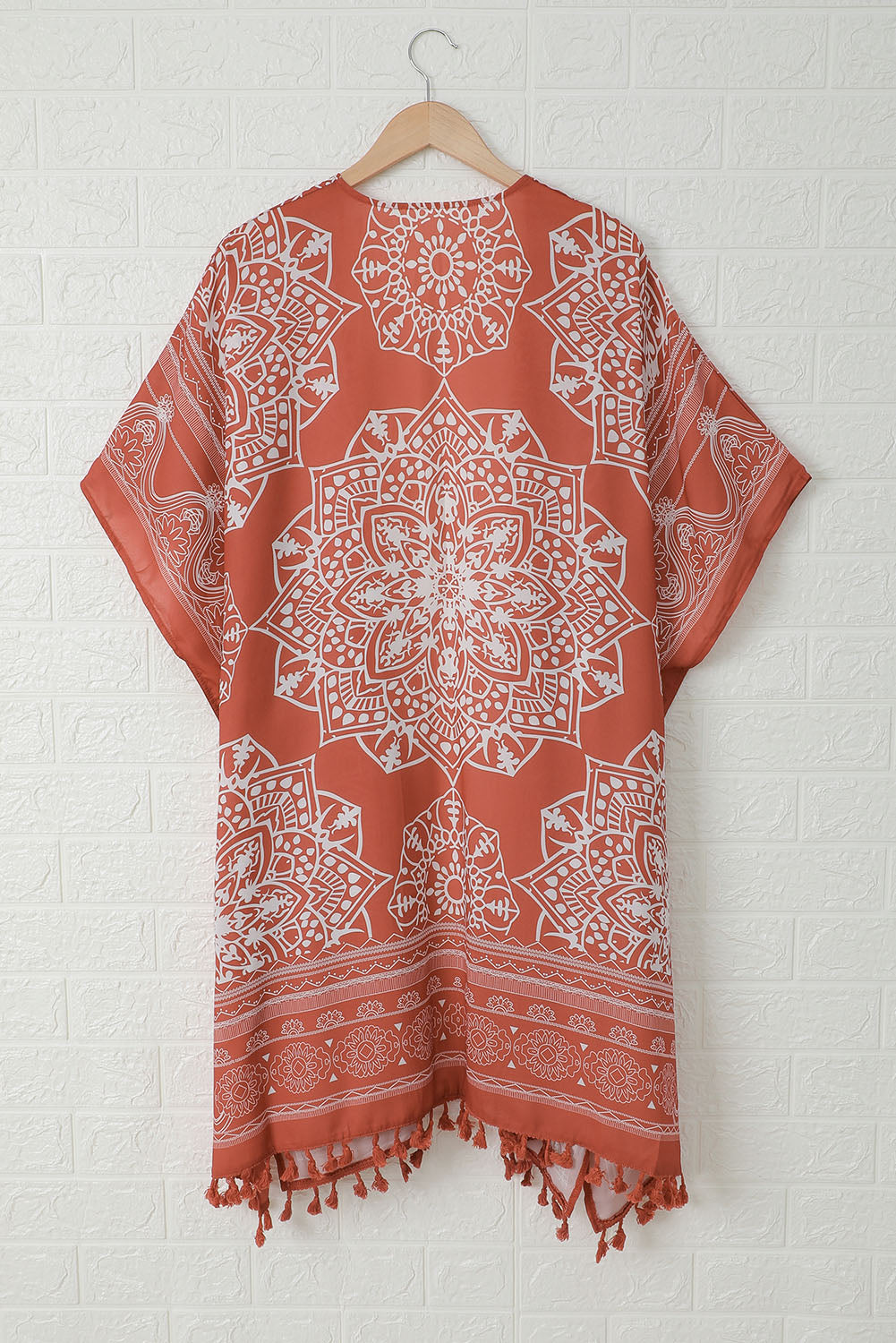 Tassel Bohemian Print Kimono Cover Up