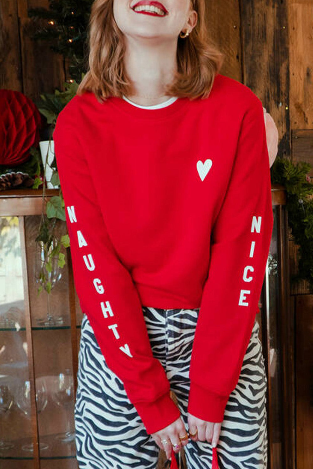 Heart Letters Print Casual Graphic Pullover Sweatshirt