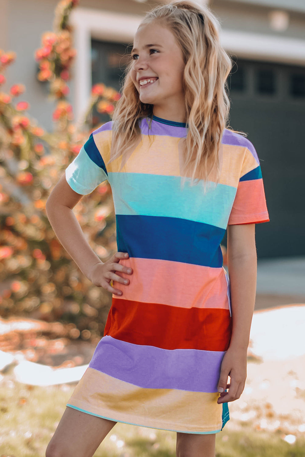 Multicolor Striped Colorblock Midi Dress Mommy & Me Dress