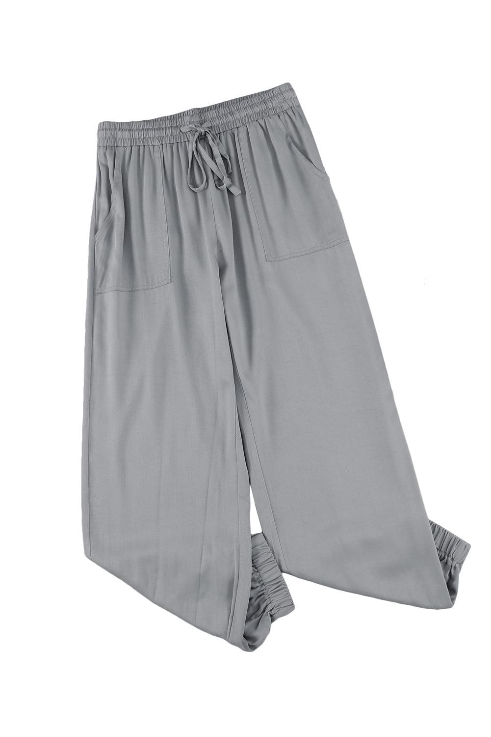 Drawstring Elastic Waist Pull-on Pants With Pockets