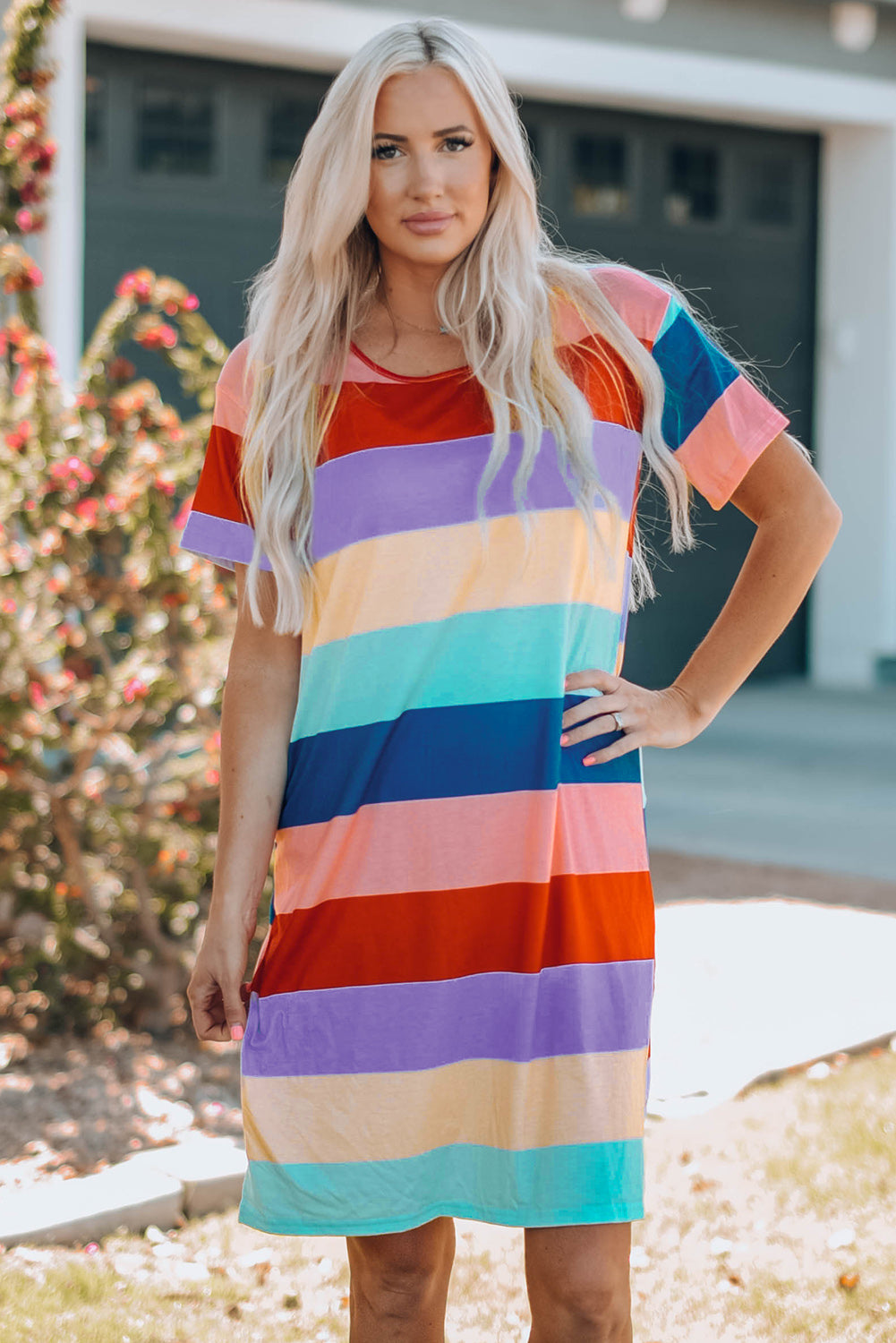 Multicolor Striped Colorblock Midi Dress Mommy & Me Dress