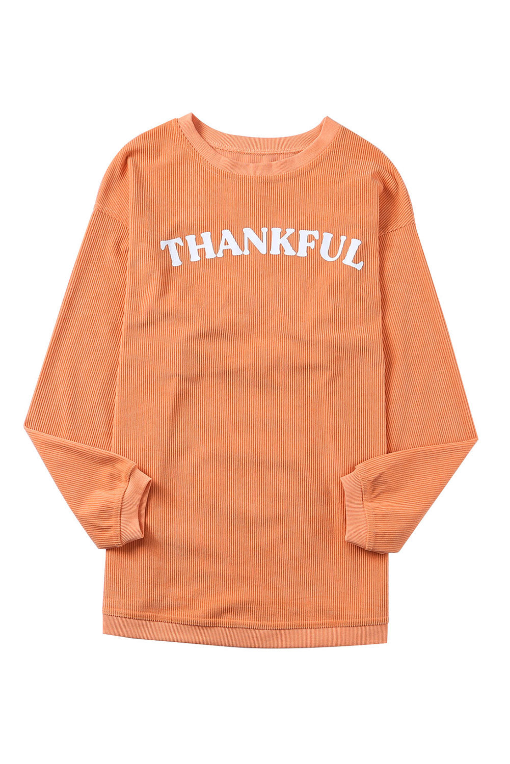 Orange Jolene Letter Print Ribbed Oversized Sweatshirt