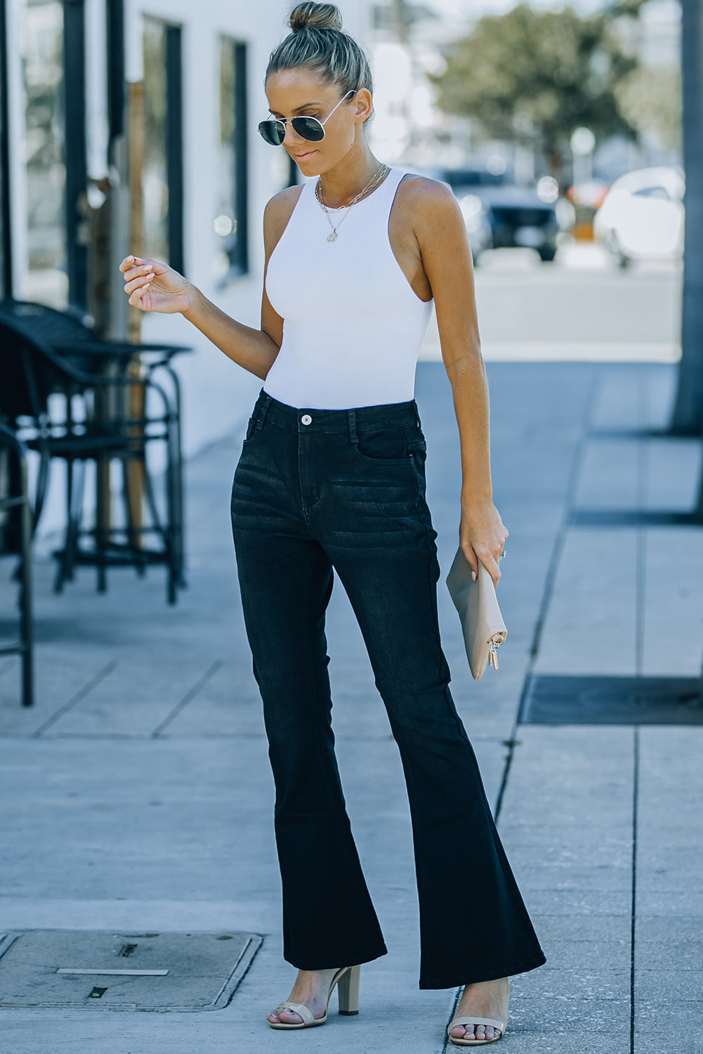 Vintage Washed Wide Leg Jeans