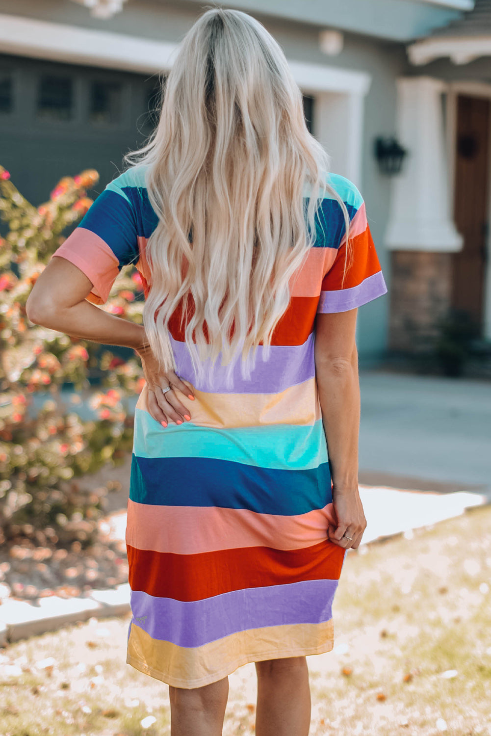 Multicolor Striped Colorblock Midi Dress Mommy & Me Dress