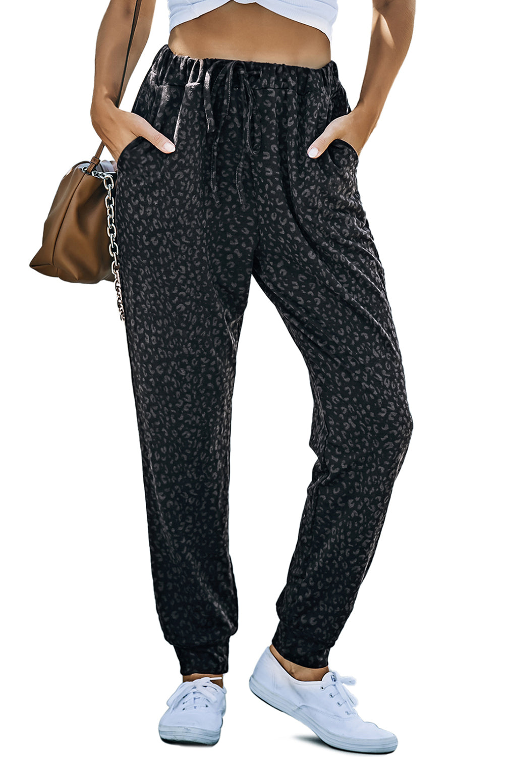 Leopard Pocket Breezy Drawstring Joggers