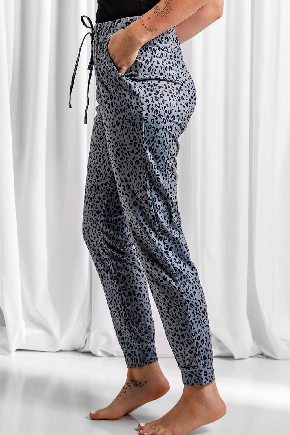 Leopard Pocket Breezy Drawstring Joggers