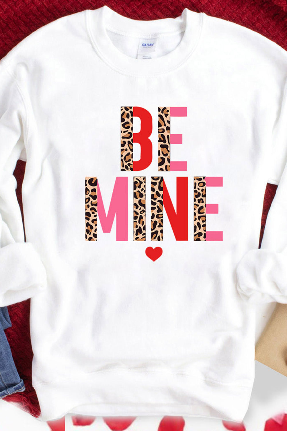 Heart Letters Print Casual Graphic Pullover Sweatshirt