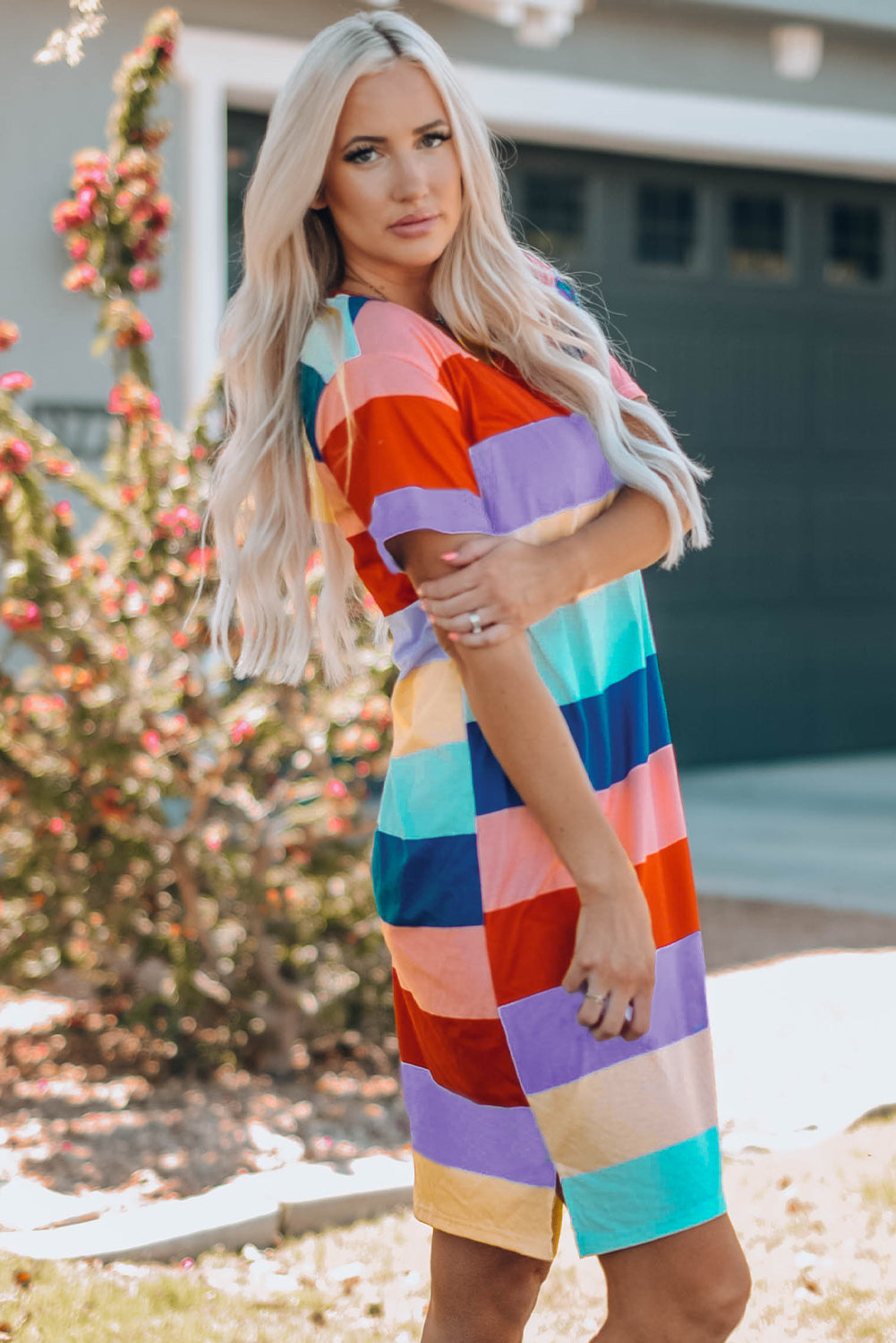 Multicolor Striped Colorblock Midi Dress Mommy & Me Dress