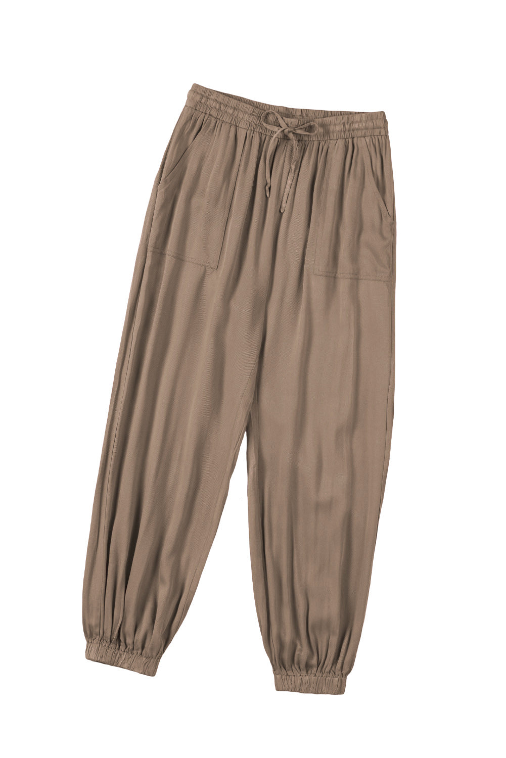 Drawstring Elastic Waist Pull-on Pants With Pockets