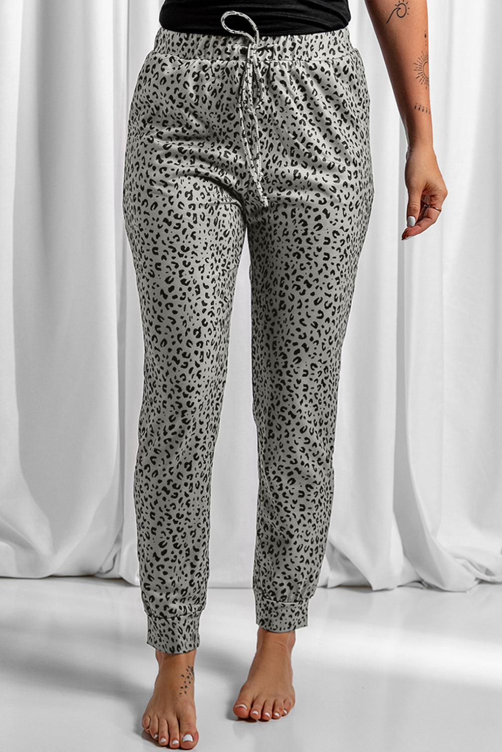 Leopard Pocket Breezy Drawstring Joggers