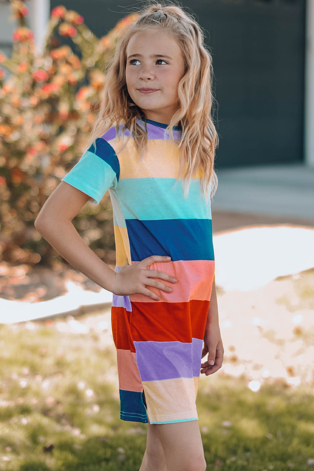 Multicolor Striped Colorblock Midi Dress Mommy & Me Dress