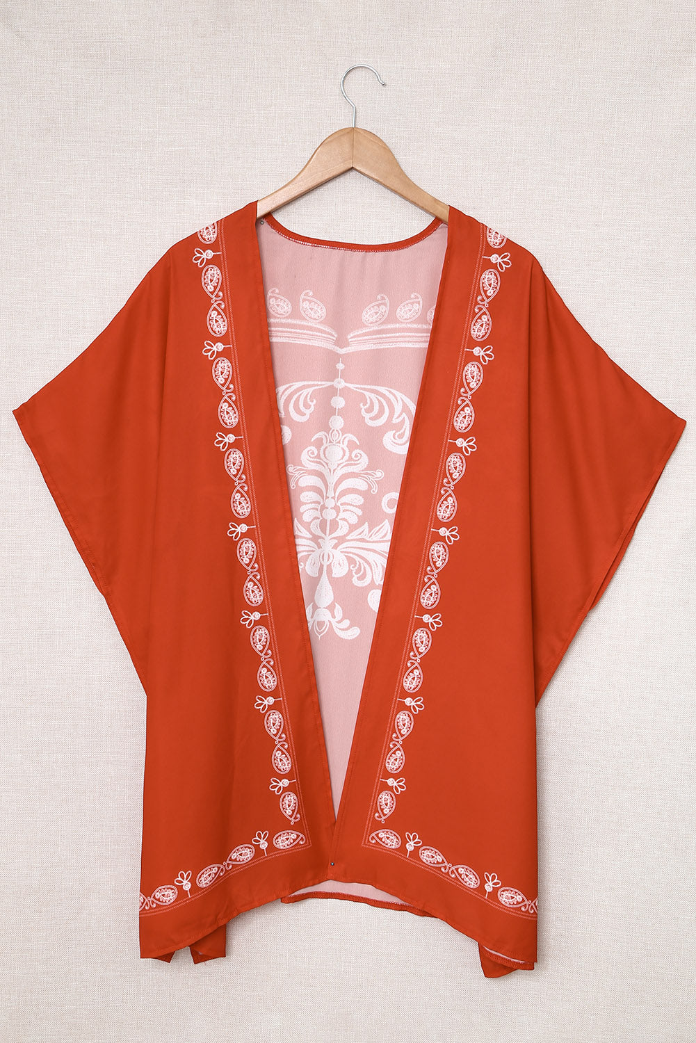 Bohemian Floral Pattern Embroidery Kimono Cover Up