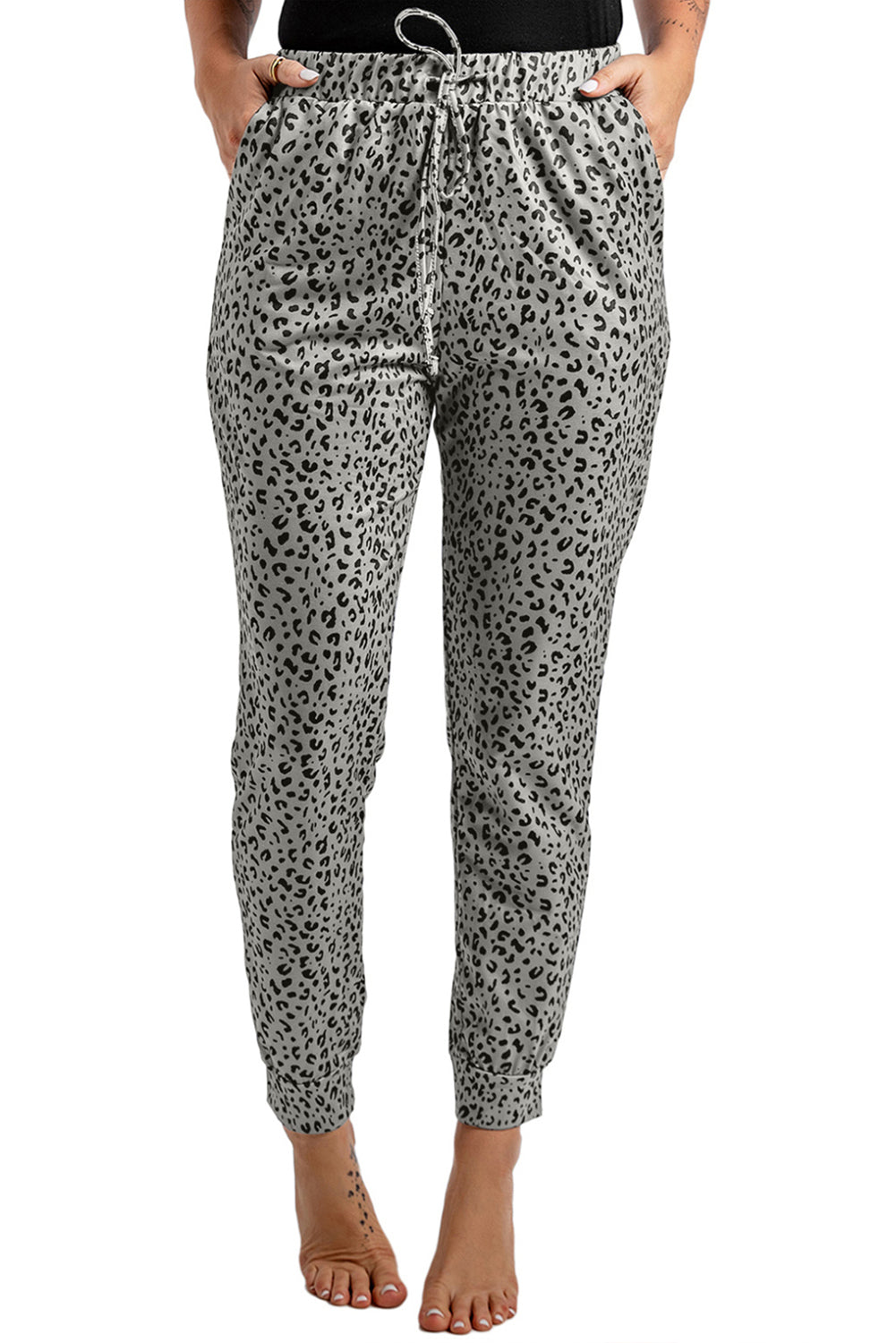 Leopard Pocket Breezy Drawstring Joggers