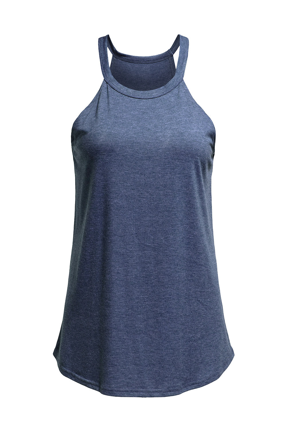 Casual Solid Color Crew Neck Tank Top